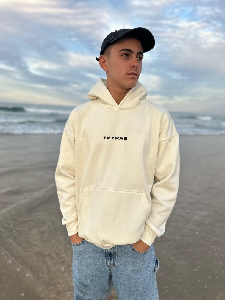 LUXE COLLECTION Box Hoodie Cream X Black