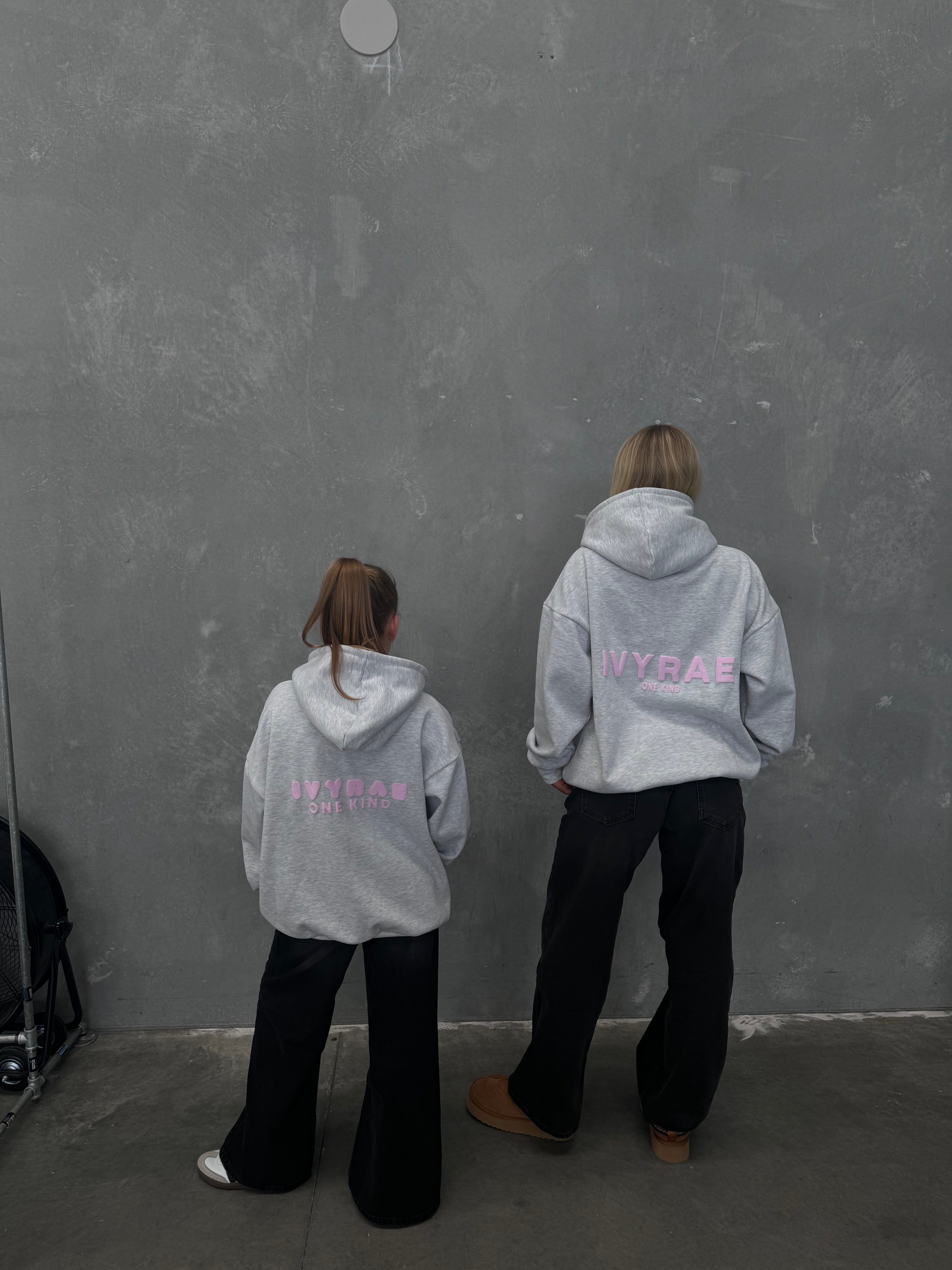 IR KIDS Box Hoodie White Marle X Pink